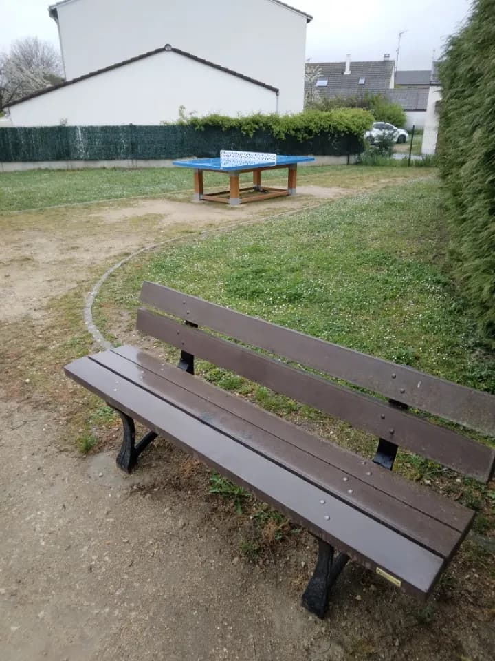 View of Aire de Jeux Square du Bel Air in Rambouillet, IDF