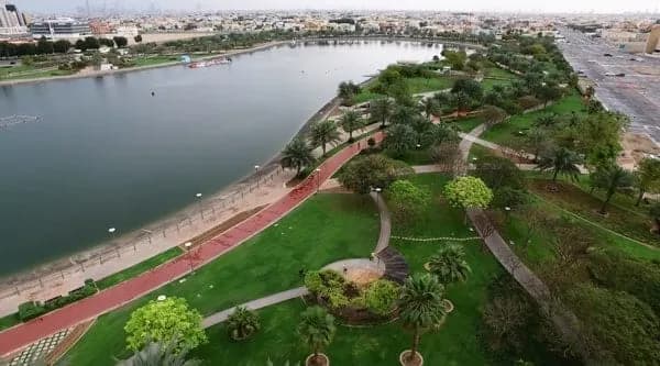 View of Al Nahda Pond Park in Business Bay, Dubai