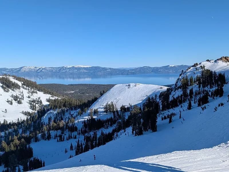 Alpine Base Area at Palisades Tahoe ski resort in Lake Tahoe, CA