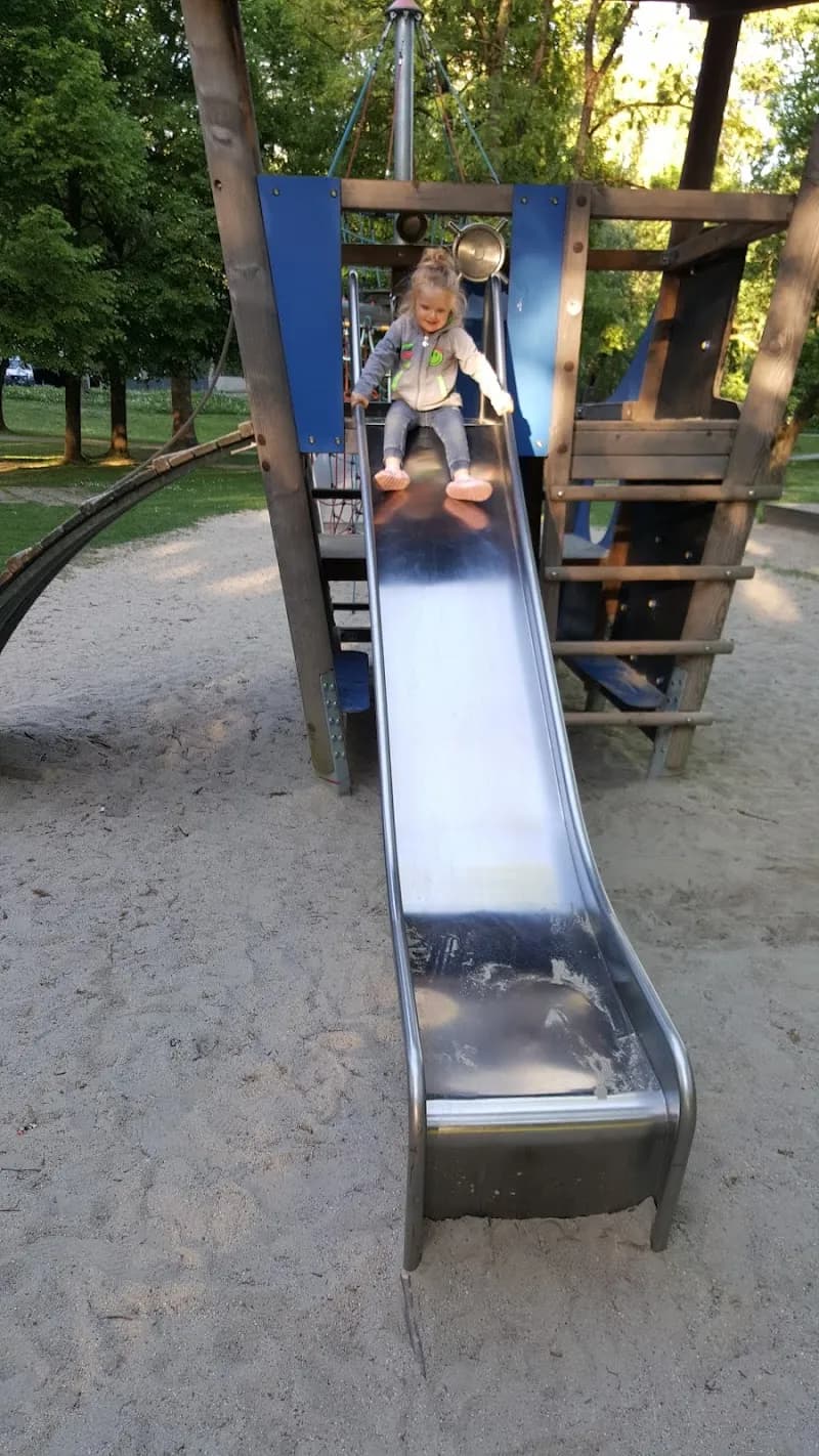 View of Amperspielplatz in Dachau, BY