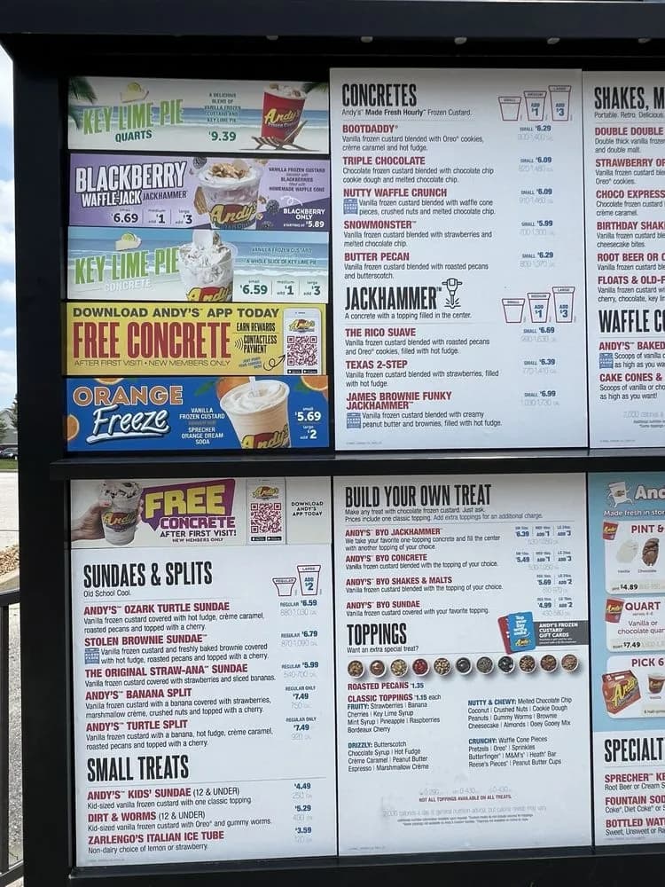 View of Andy's Frozen Custard in Florissant, MO