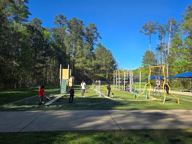 View of Apex Community Park (Lake Trail Entrance) in Apex, NC