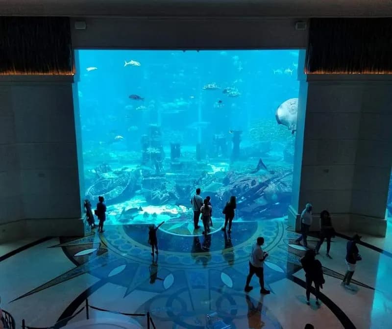 View of Aquarium at Atlantis The Palm in Palm Jumeirah, Dubai