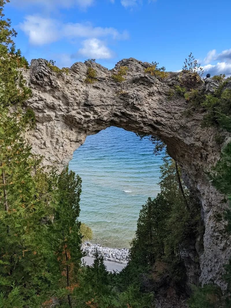 Arch Rock scenic spot in Mackinac Island, MI