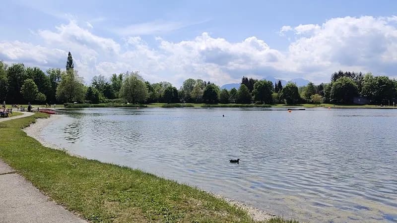 View of Badesee Liefering - Salzachseen in Göming, Salzburg