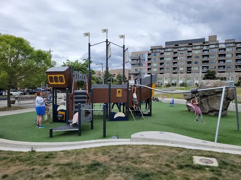 View of Ballard Commons Park in Ballard, WA