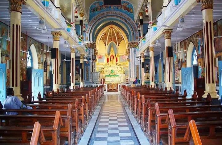 View of Basilica of Our Lady of the Mount (Bandra, Mumbai) in Mahim, MH
