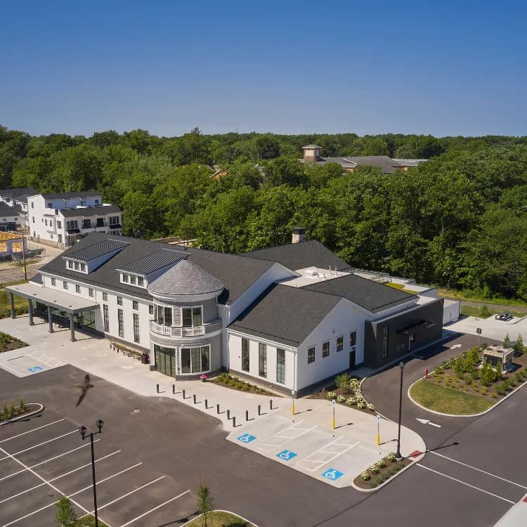 View of Bay Village library in Bay Village, OH