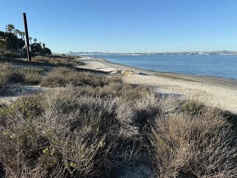 View of Bayshore Bikeway (Silver Strand Bikeway) in Coronado, CA
