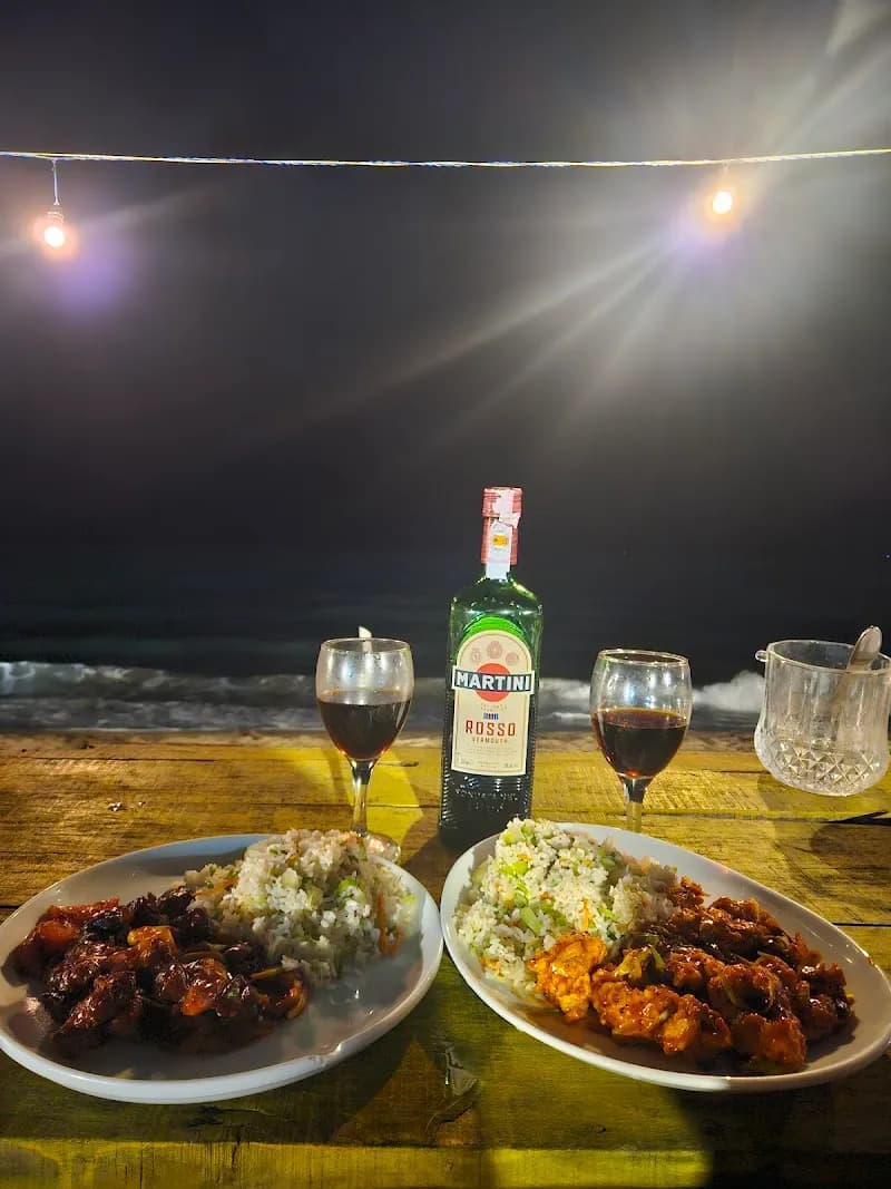 View of Beachfront Seafood Restaurants in Negombo, WP