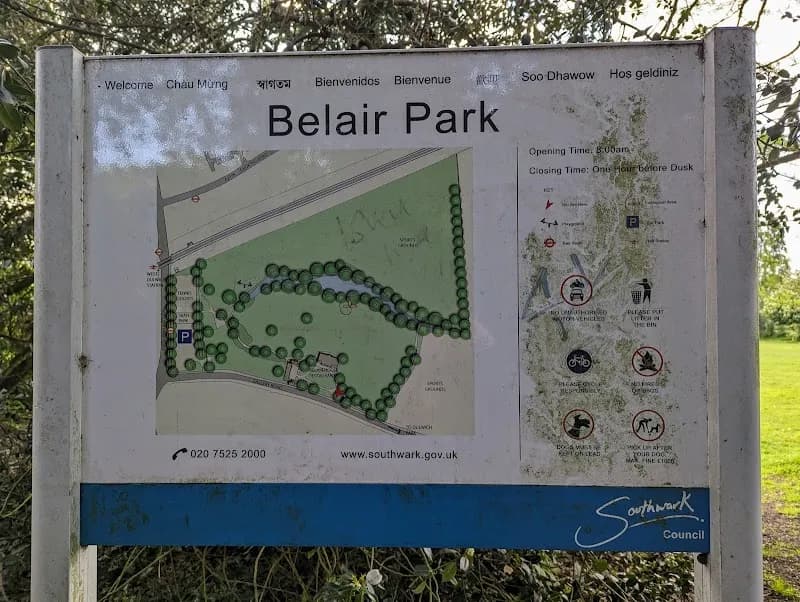 View of Belair Park in Dulwich, London