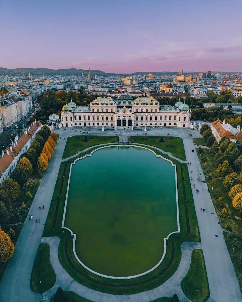 View of Belvedere Palace in Vienna, W