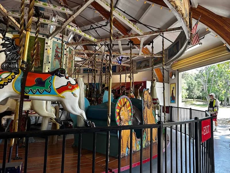 View of Billy Jones Wildcat Railroad & W.E. "Bill" Mason Carousel in Los Gatos, CA