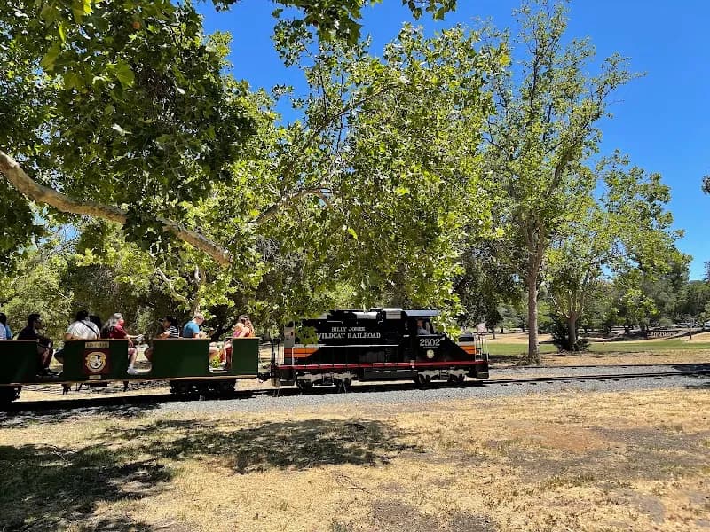 View of Billy Jones Wildcat Railroad & W.E. "Bill" Mason Carousel in Los Gatos, CA