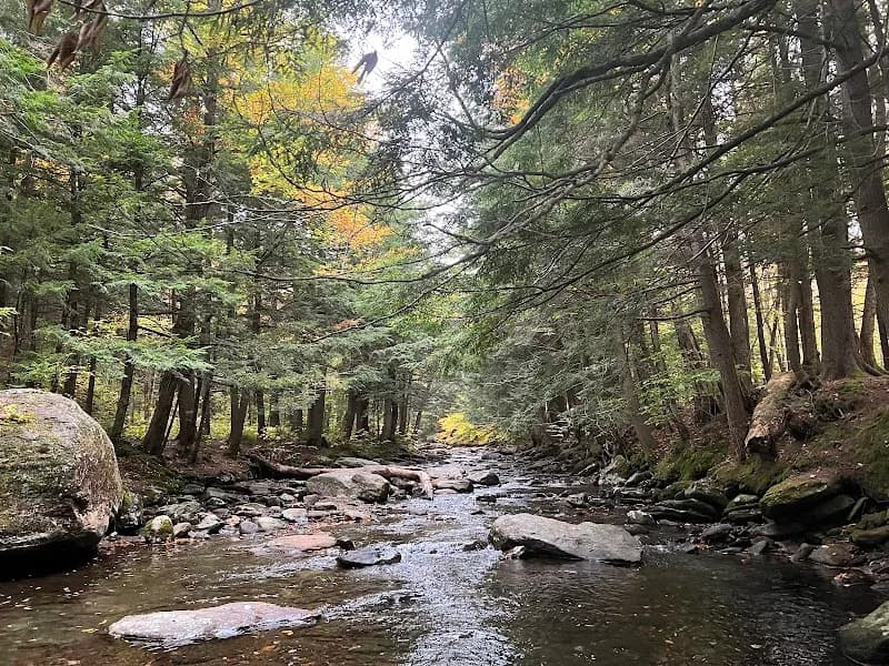 View of Bingham Falls Parking & Trailhead in Stowe, VT