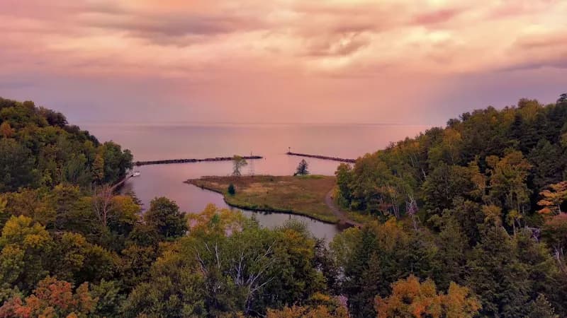 View of Black River Harbor in Ironwood, MI