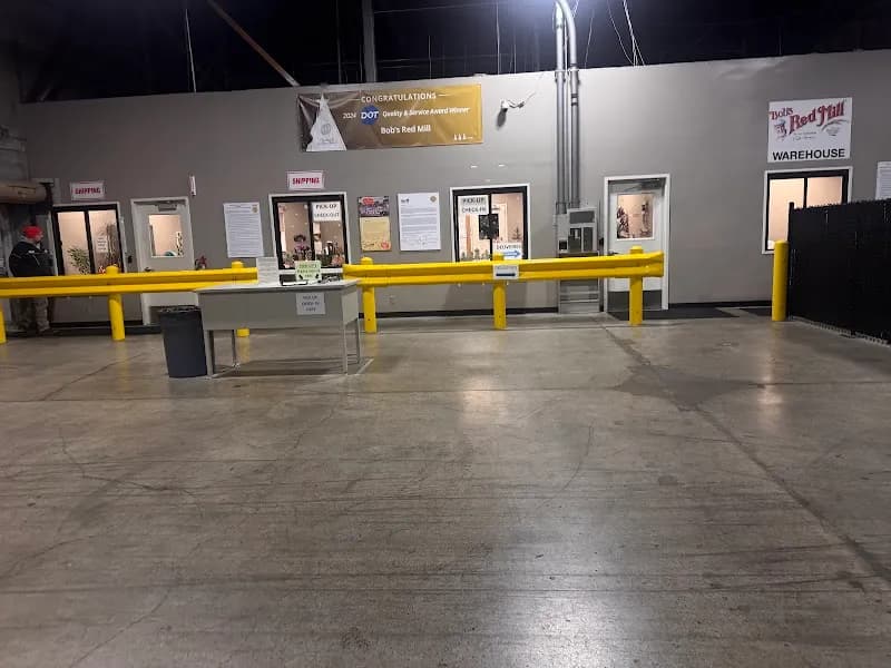 View of Bob's Red Mill Whole Grain Store in Woodstock, OR