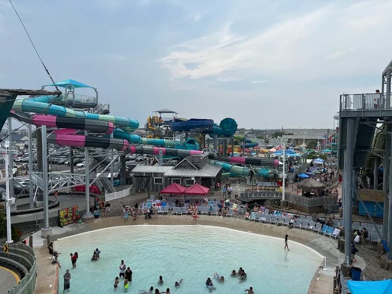 View of Breakwater Beach Waterpark at Casino Pier in Cape May, NJ