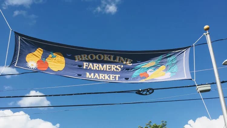 View of Brookline Farmers' Market in Brookline, MA