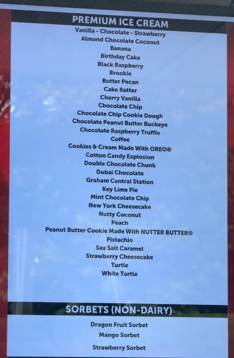 View of Bruster's Real Ice Cream in Brookhaven, GA