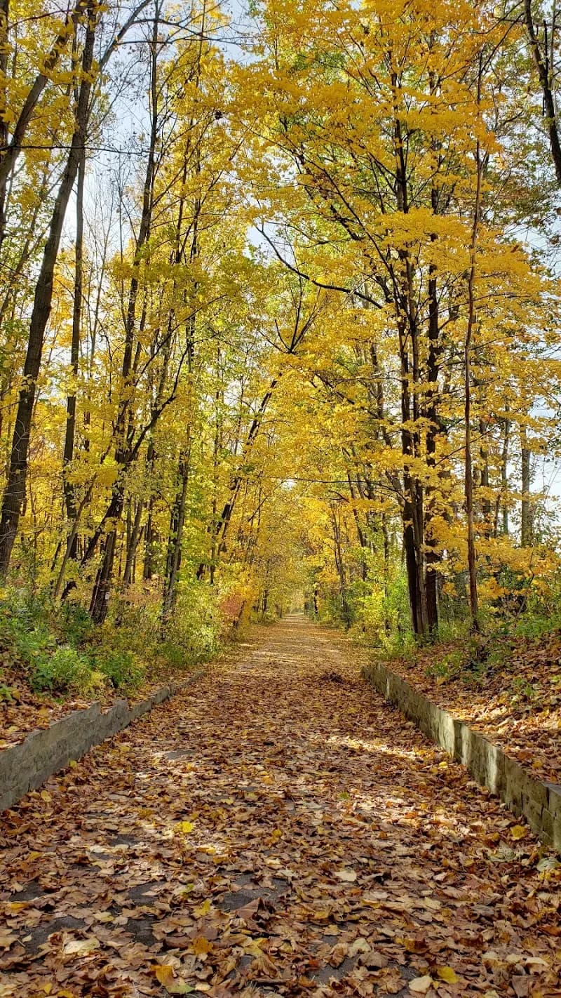 View of Bugline Trail Head (no parking in lot) in Menomonee Falls, WI