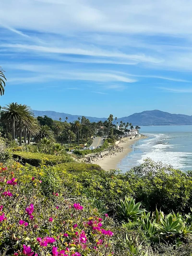 View of Butterfly Beach in Santa Barbara, CA