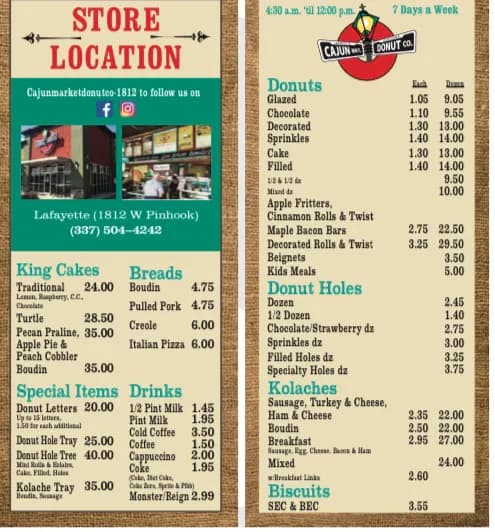 View of Cajun Market Donut Company in Prairieville, LA