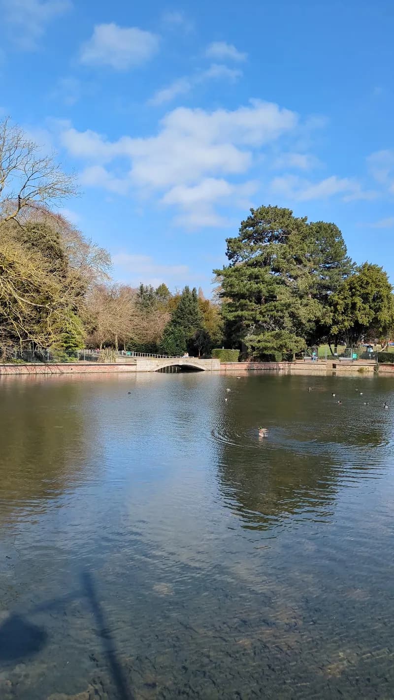 View of Carshalton Ponds in Sutton, London