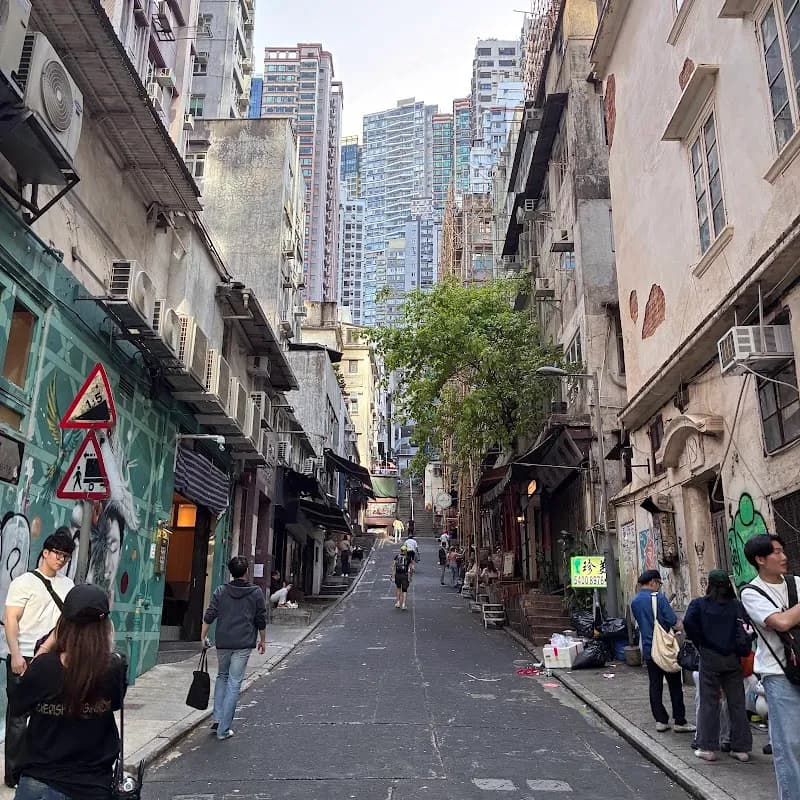 View of Cat Street in Sheung Wan, HK