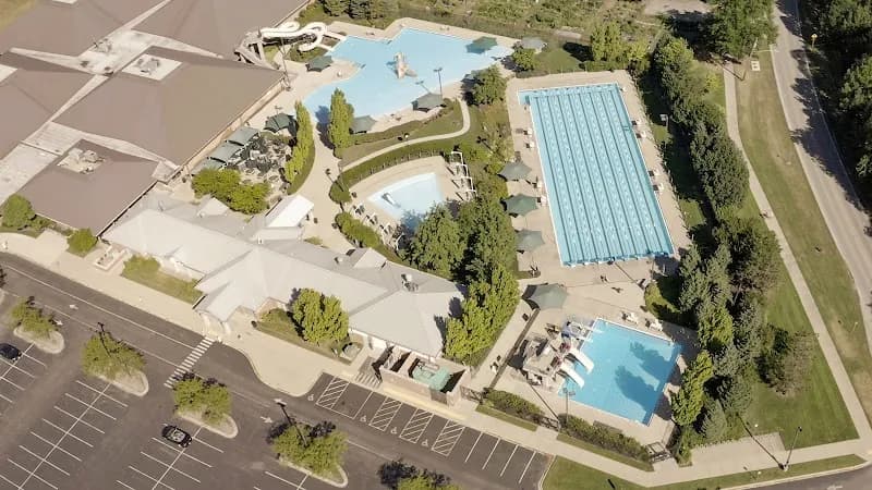 View of Centennial Family Aquatic Center in Wilmette, IL