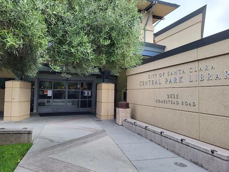 View of Central Park Library in Santa Clara, CA