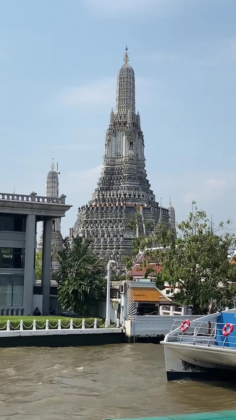 View of Chao Phraya River Pier Areas and Waterfront in Rattanakosin, BKK