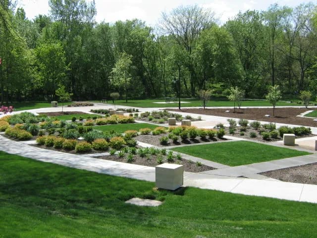 View of Charles Gabus Memorial Tree Park and Garden in Urbandale, IA