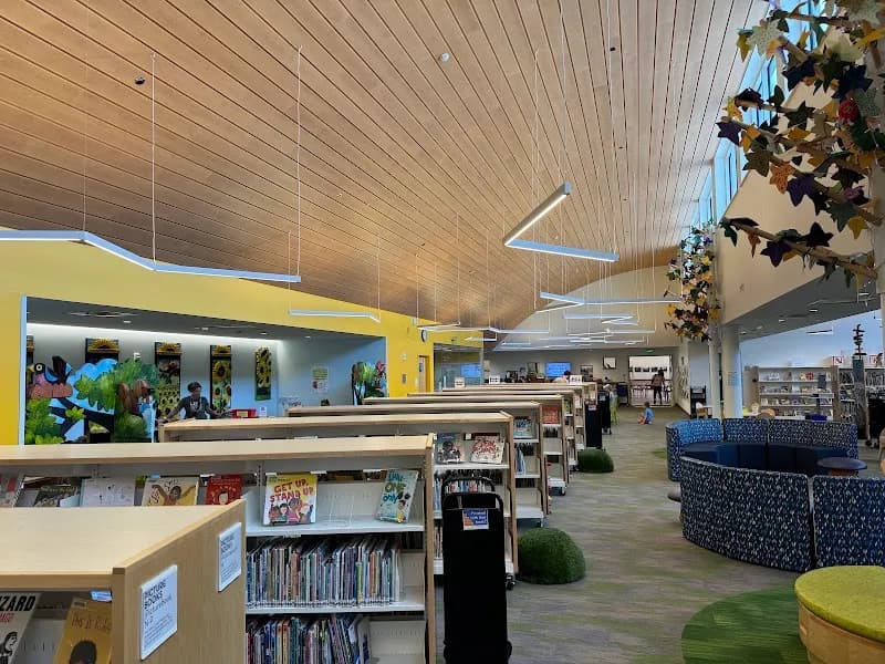 View of Charlotte and William Bloomberg Medford Public Library in Medford, MA