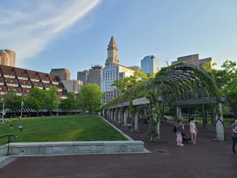 View of Christopher Columbus Waterfront Park in Boston, MA