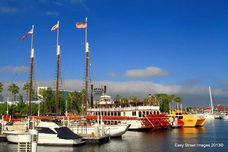 View of City of Long Beach: Rainbow Harbor in Long Beach, CA
