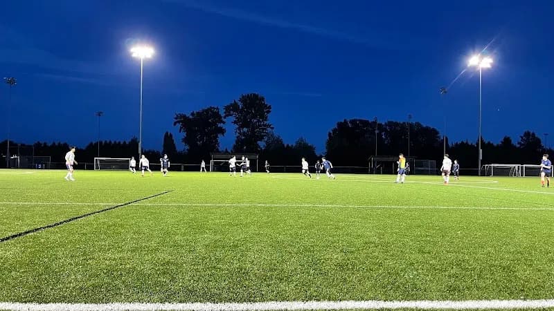 View of Cloverdale Athletic Park Spray Park in Surrey, BC