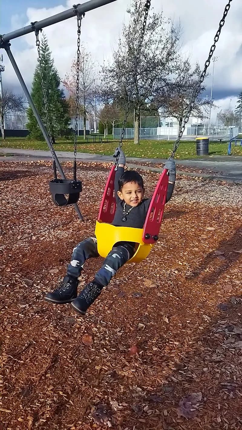 View of Cloverdale Athletic Park Spray Park in Surrey, BC