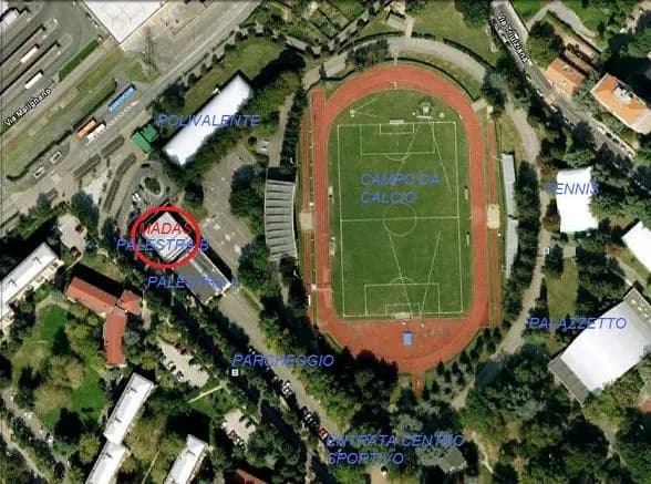 View of Communal Sports Center in San Donato Milanese, Lombardy