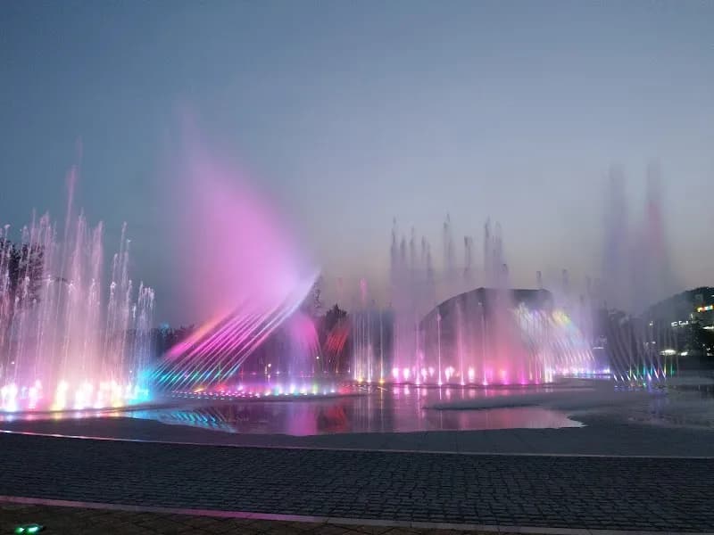 View of Dadaepo Sunset Fountain of Dream in Gangseo-gu, Busan
