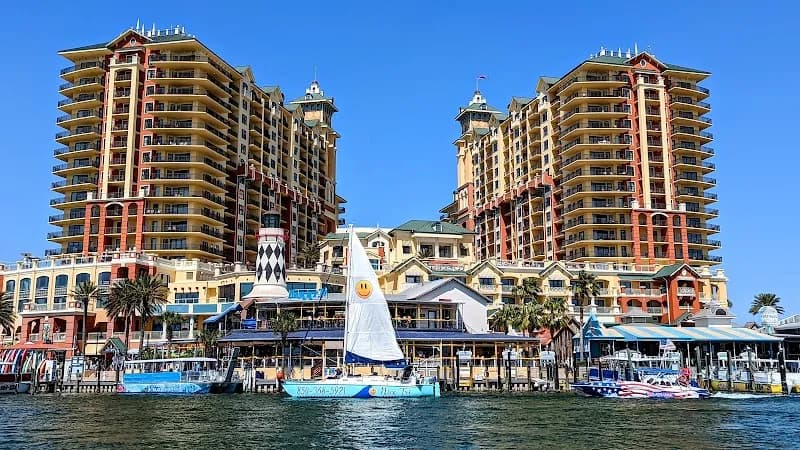 View of Destin Harbor Boardwalk in Destin, FL
