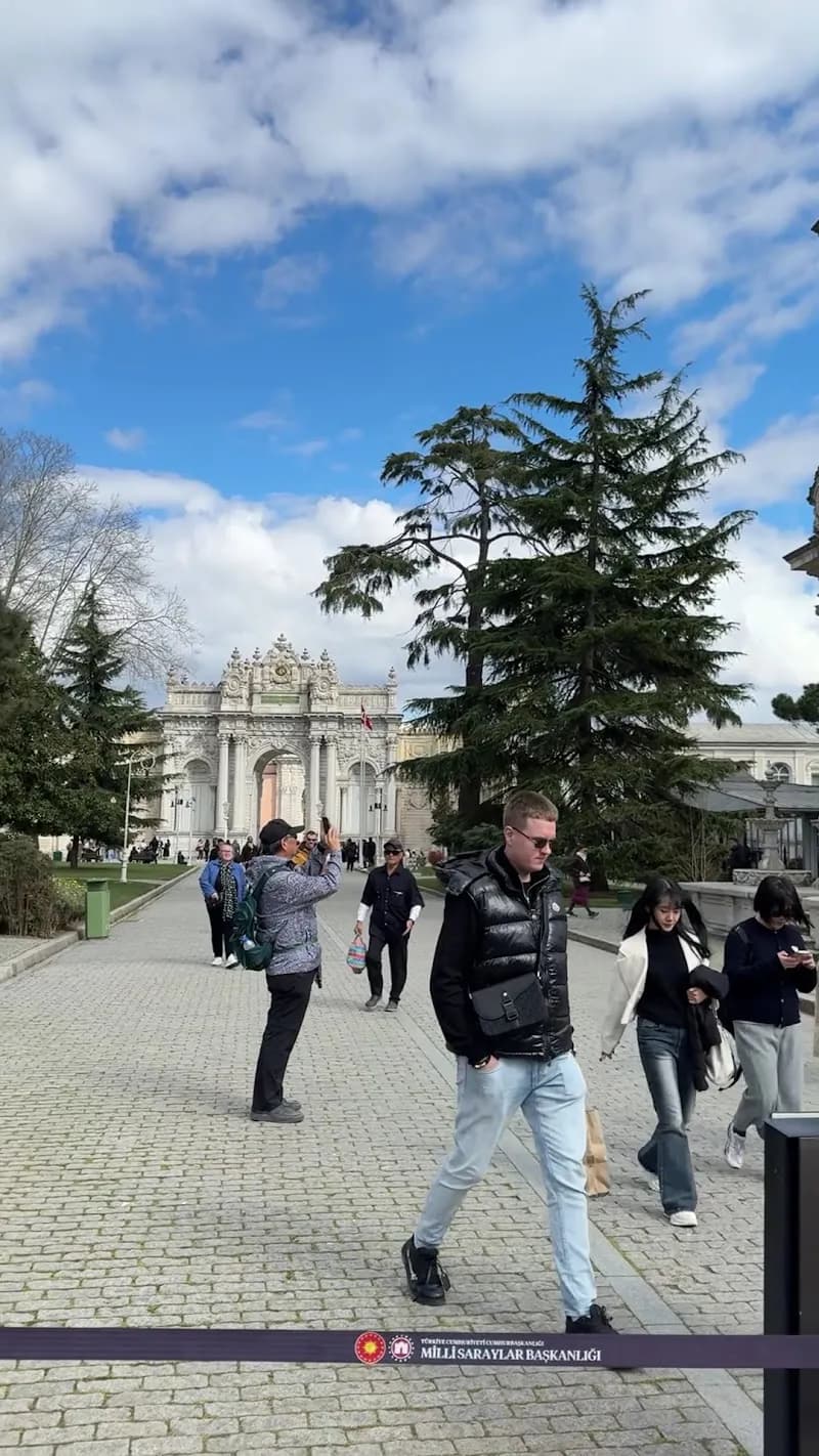 View of Dolmabahçe Palace Garden in Beşiktaş, Istanbul