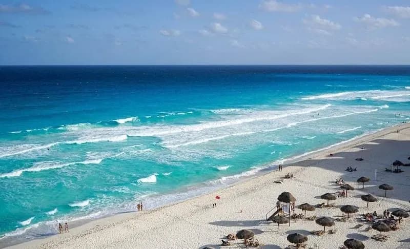 View of Dolphins Beach in Cancun, QR