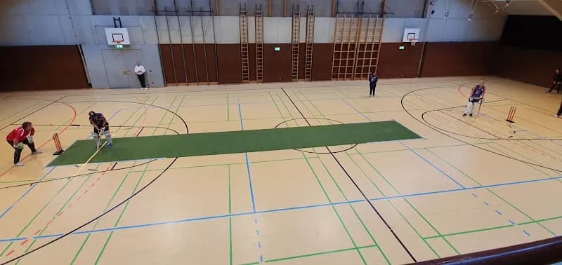 View of Donaufeld Community Sports Center in Strebersdorf, VIE