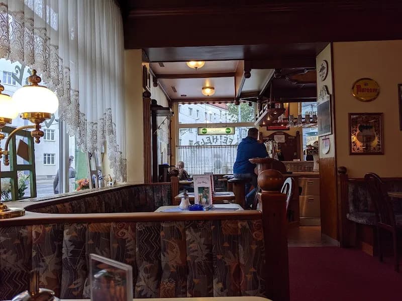 View of Donaufelder Markt Café in Leopoldau, VIE