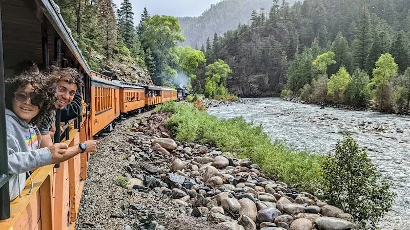 View of Durango and Silverton Narrow Gauge Railroad in Durango, CO