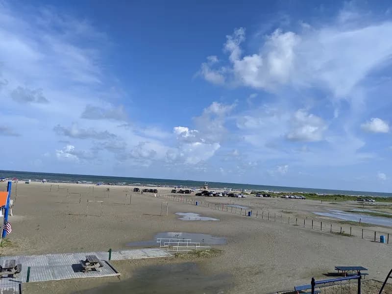 View of East Beach in Galveston, TX
