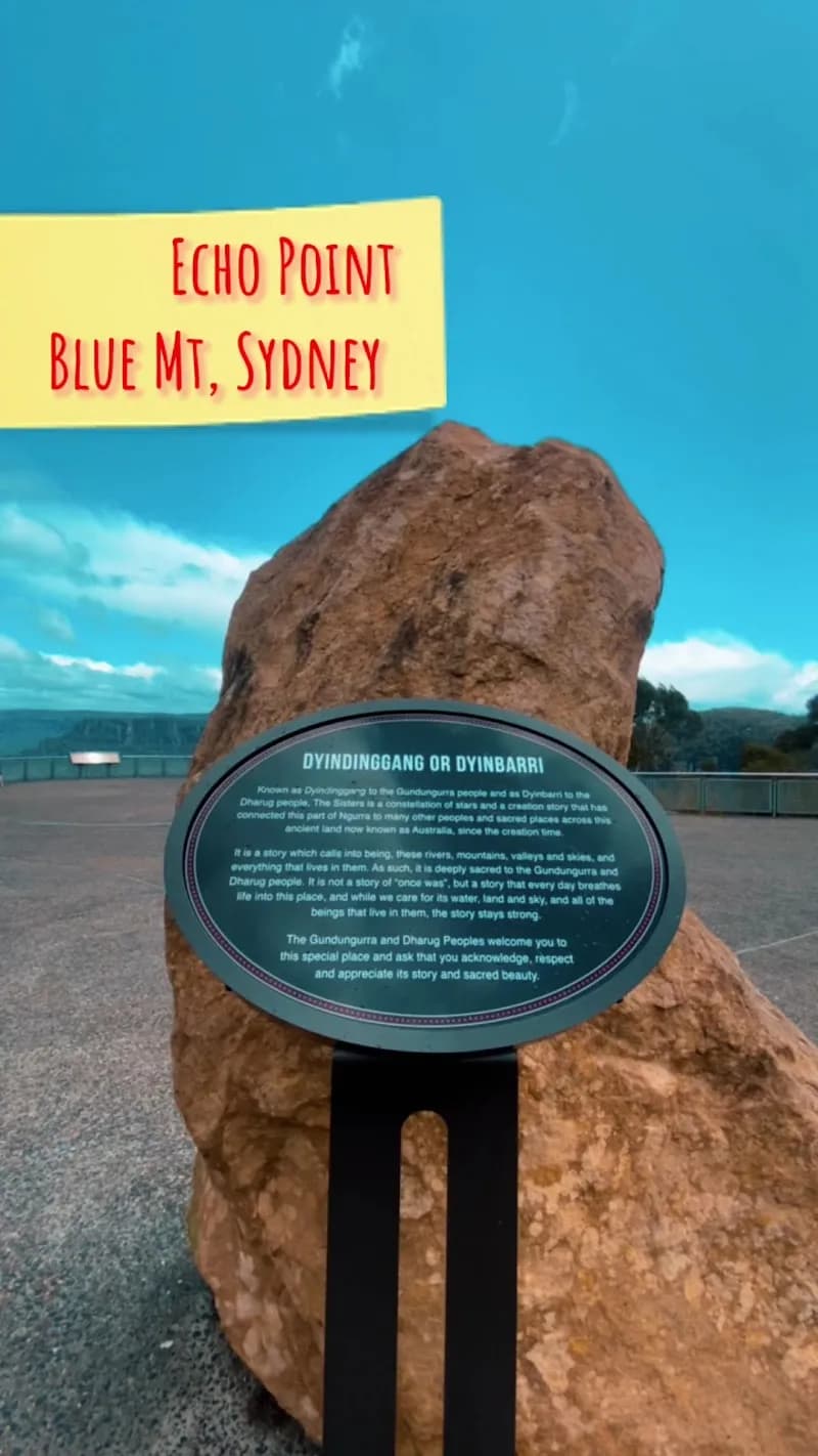 View of Echo Point Lookout (Three Sisters) in Blue Mountains, NSW