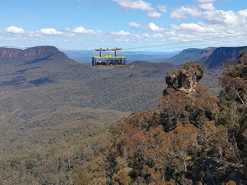 View of Echo Point Lookout (Three Sisters) in Blue Mountains, NSW