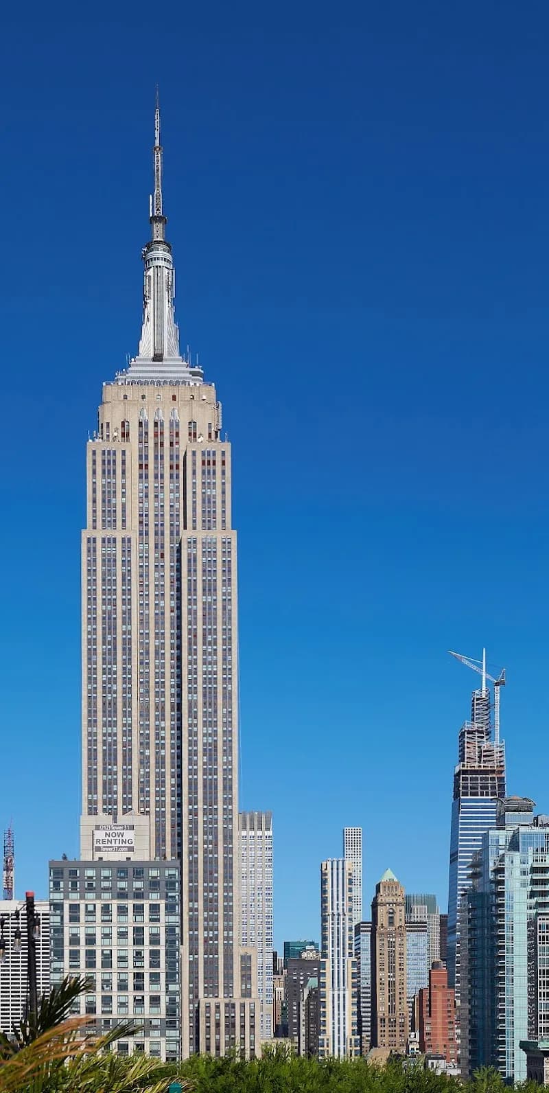 View of Empire State Building in New York City, NY